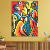 Bold Connections - Abstracte Canvaskunst Canvas Afdruk (Insitu (Woonkamer))