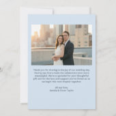 Bold Cool Blue Photo Modern Wedding Custom Bedankkaart (Achterkant)