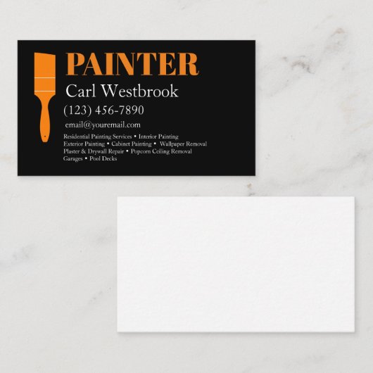 Bold Cool House Painter Visitekaartjes Sjabloon (Voorkant / Achterkant)