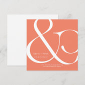 BOLD Coral Ampersand Save the Date Kaart (Voorkant / Achterkant)
