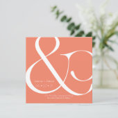 BOLD Coral Ampersand Save the Date Kaart (Staand voorkant)