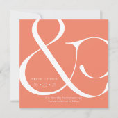 BOLD Coral Ampersand Save the Date Kaart (Voorkant)