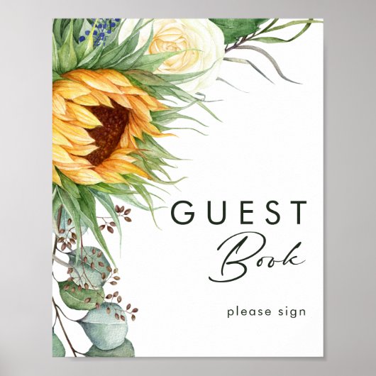 Bold Country Sunflower | Logboek Handtekening Poster (Voorkant)