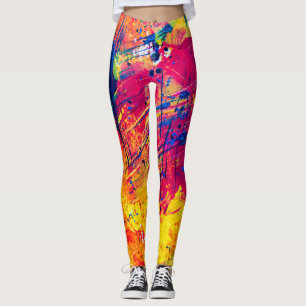 Bold Crazy Trendy Colorful Abstract Wild Chic Leggings