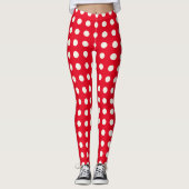 Bold Creamy White Polka doet elke kleur Leggings (Voorkant)
