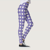 Bold Creamy White Polka Dots op Paars Leggings (Rechts)