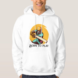 Bold Cricket Player Swinging Bat – Sportontwerp Hoodie