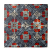 Bold Crimson rood en blauw Abstract midden van de  Tegeltje (Voorkant)