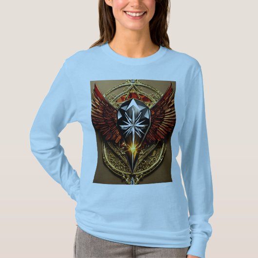 Bold Crystal Eagle Embleem T-shirt: Embrace Fearle T-shirt (Voorkant)