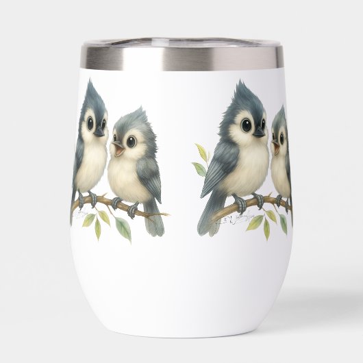 Bold Curious Tufted Titmouse (Achterkant)