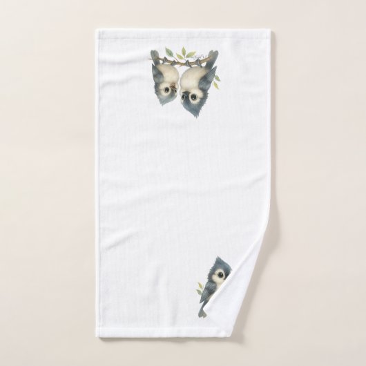 Bold Curious Tufted Titmouse Bad Handdoek (Handdoek)