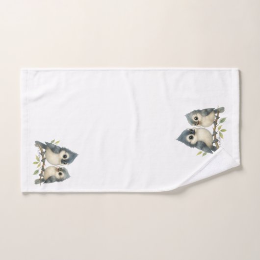 Bold Curious Tufted Titmouse Bad Handdoek (Handdoek)