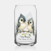Bold Curious Tufted Titmouse Blikvorm Glas (Voorkant)