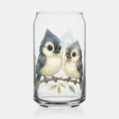 Bold Curious Tufted Titmouse Blikvorm Glas (Achterkant)