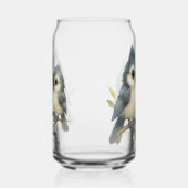 Bold Curious Tufted Titmouse Blikvorm Glas (Links)