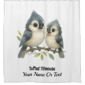 Bold Curious Tufted Titmouse Douchegordijn (Voorkant)