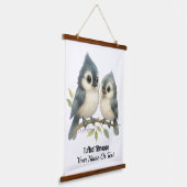 Bold Curious Tufted Titmouse Hangend Wandkleed (Gebogen)