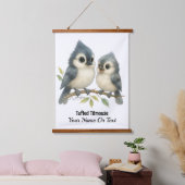 Bold Curious Tufted Titmouse Hangend Wandkleed (Slaapkamer)