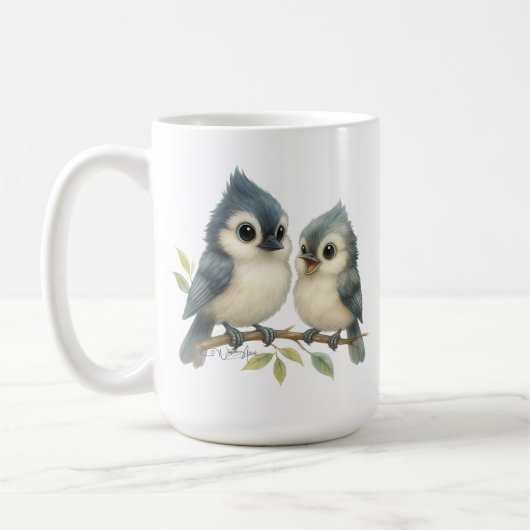 Bold Curious Tufted Titmouse Koffiemok (Links)