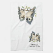 Bold Curious Tufted Titmouse Theedoek (Verticaal)