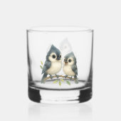 Bold Curious Tufted Titmouse Whisky Glas (Achterkant)