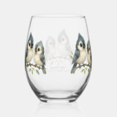 Bold Curious Tufted Titmouse Wijnglas Zonder Voet (Achterkant)