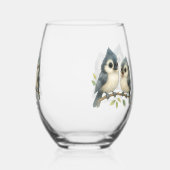 Bold Curious Tufted Titmouse Wijnglas Zonder Voet (Links)