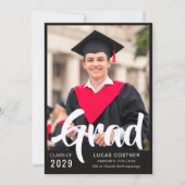Bold Custom Graduation Announcement & Party Invite Kaart (Voorkant)