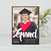 Bold Custom Graduation Announcement & Party Invite Kaart (Staand voorkant)