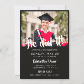 Bold Custom Graduation Announcement & Party Invite Kaart (Achterkant)
