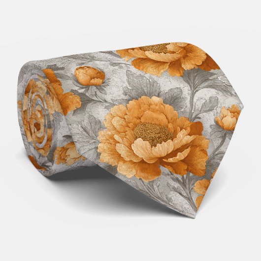 Bold Dads Fathers Day Gifts Peonies Stropdas (Opgerold)