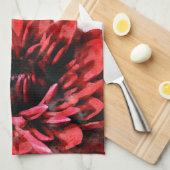 Bold Dahlia Waterverf Crimson Kitchen Towel Theedoek (Quarter Fold)