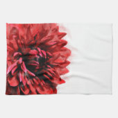 Bold Dahlia Waterverf Crimson Kitchen Towel Theedoek (Horizontaal)