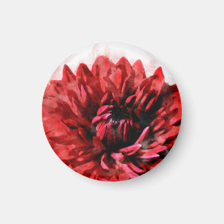 Bold Dahlia Waterverf Crimson Magneet