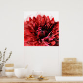 Bold Dahlia Waterverf Crimson Poster (Keuken)