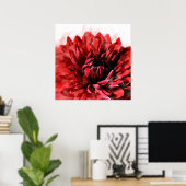 Bold Dahlia Waterverf Crimson Poster (Thuiskantoor)