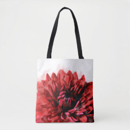 Bold Dahlia Waterverf Crimson Tote Bag