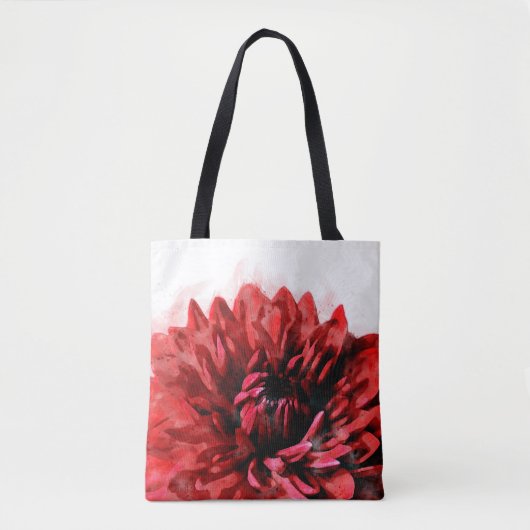 Bold Dahlia Waterverf Crimson Tote Bag (Voorkant)
