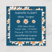 Bold Daisies | Blauwe Visitekaartjes op Floral Squ (Achterkant)