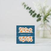 Bold Daisies | Blauwe Visitekaartjes op Floral Squ (Staand voorkant)