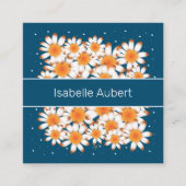 Bold Daisies | Blauwe Visitekaartjes op Floral Squ (Voorkant)