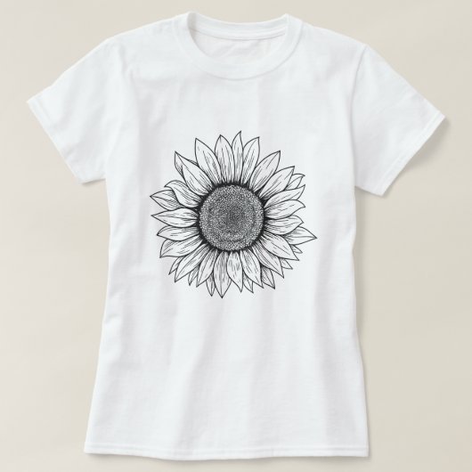 Bold Daisy Line Art; Simple Summer Flower T-shirt (Design voorkant)