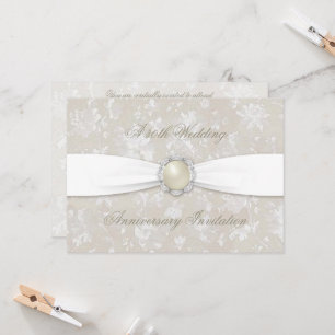 Bold Damask 30th Wedding Jubileum 5x7 Uitnodigen Kaart