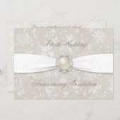 Bold Damask 30th Wedding Jubileum 5x7 Uitnodigen Kaart (Voorkant / Achterkant)