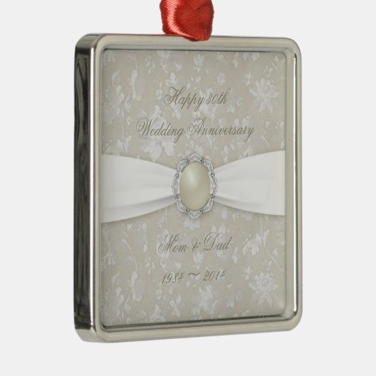 Bold Damask 30th Wedding Jubileum Ornament (Rechts)