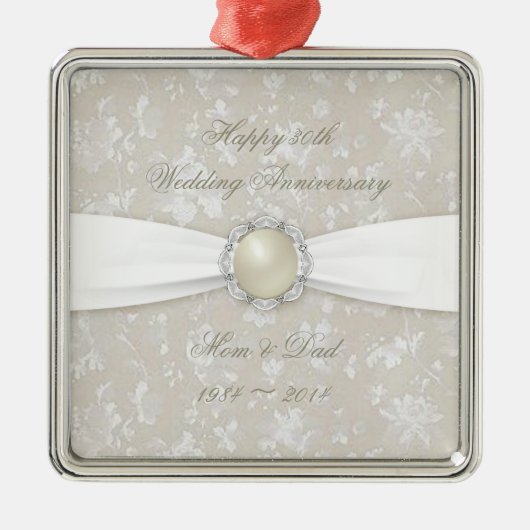 Bold Damask 30th Wedding Jubileum Ornament (Voorkant)