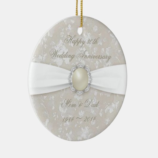 Bold Damask 30th Wedding Jubileum Ornament (Rechts)