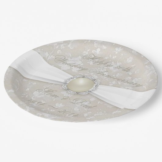 Bold Damask 30th Wedding Jubileum Paper Bord (Gekanteld)