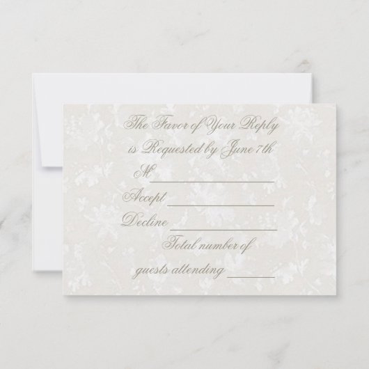 Bold Damask 30th Wedding Jubileum RSVP (Achterkant)