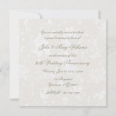 Bold Damask 30th Wedding Jubileum Square Invite Kaart (Achterkant)